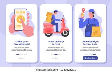 Online Food Delivery Service Illustration Concept Stock Vector (Royalty ...