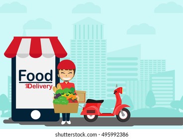 Online Food Delivery Shop Design Smartphone Stock Vector (Royalty Free ...