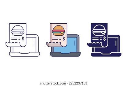 Online Food invoice icon vector illustration