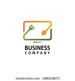 online food logo design vector, logo for technology company, restaurant logos