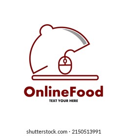 Online food logo template illustration
