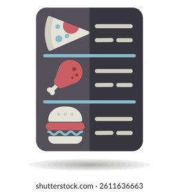Online food menu vector isolated icon. Delivery sign. Graph symbol for cooking web site and apps design, logo, app, UI