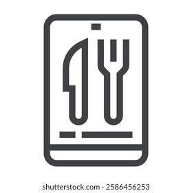 Online food mobile application isolated icon. Vector flat cartoon graphic design