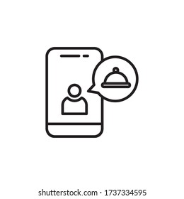 online food order icon outline design vector. isolated on white background