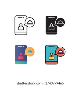 Online-Lebensmittel-Symbol-Vektor mit anderen Stil-Design. isoliert auf weißem Hintergrund