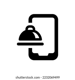 Online food order icon (vector illustration)