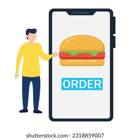 online food order illustration vector icon which can easily modify or edit 