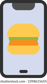 Online food order single vector line icon