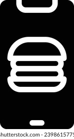 Online food order single vector line icon