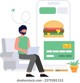 Comida online solicitando con un smartphone