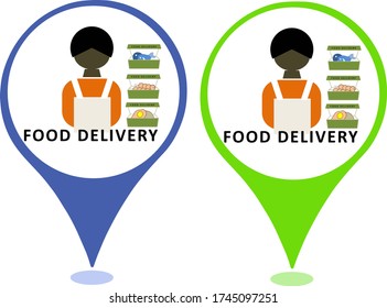 Online food ordering symbols,Online food GPS.
