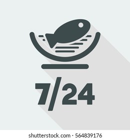 Online food services - Fish - Vector web icon