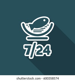 Online food services - Fish - Vector web icon
