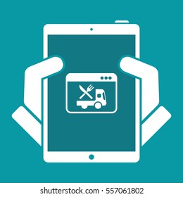 Online food shop - Delivery - Vector flat icon