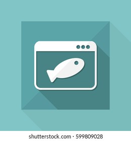 Online food shop - Fish - Vector flat icon