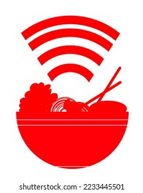 online food symbol vector. fast food order online with signal symbol