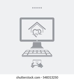 Online fooding services full time - Vector flat icon