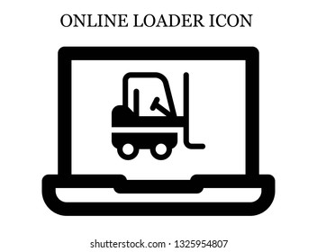 Online Forklift Icon. Editable Online Forklift Icon For Web Or Mobile.