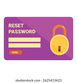 Online form allowing user to reset password with padlock icon showing cybersecurity