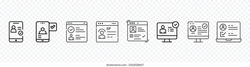 Online form application filling icon, Registration Icon Logo Vector Symbol. Register Icon, register online line icon vector. register online sign