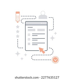 Online form flat line concept