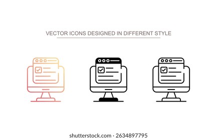 Online-Formular-Symboldesign mit weißem Hintergrund - Stockgrafik