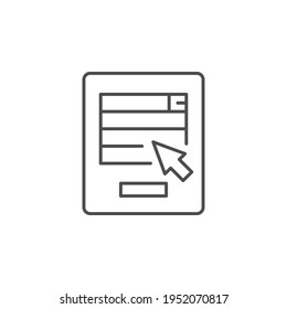 Online form line outline icon