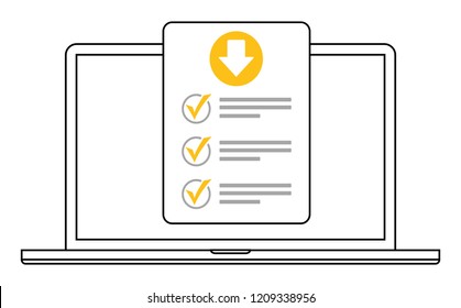 Online form survey on pc computer vector illustration