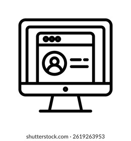 Online Form Vector outline icon. Eps10 file 