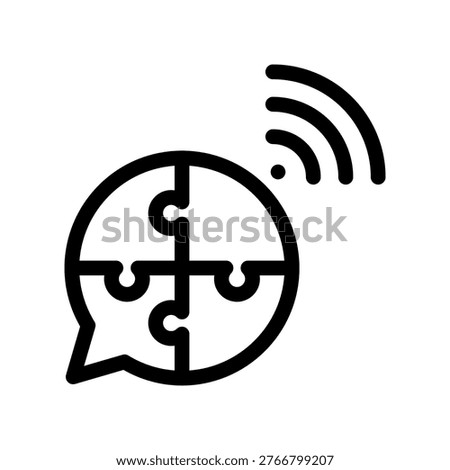 Online Forum Chat Puzzle Network Line Art