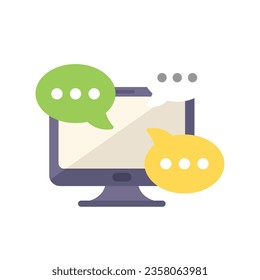 Online forum icon flat vector. Web people. Meeting social isolated