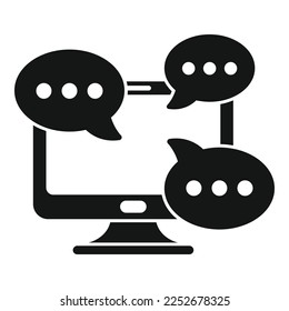 Icono de foro en línea vector simple. Gente web. Encuentro social