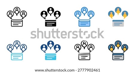 Online forum icons set multiple style collection. Editable stroke 
