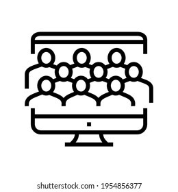 online forum line icon vector. online forum sign. isolated contour symbol black illustration