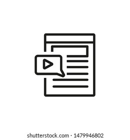 Online forum vector line icon. Learning, science, online. Vector illustration can be used for topics like education, qualification, HR