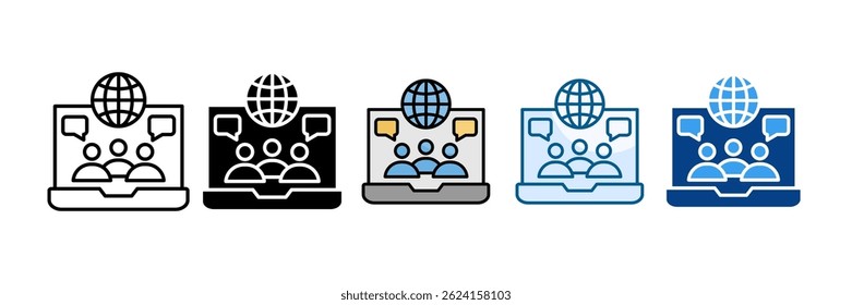 Conjunto de iconos de foro en línea Colección de estilos múltiples
