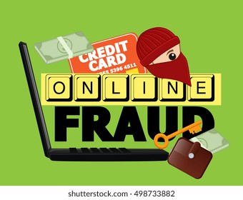 Online Fraud with Credit Card Vector Concept