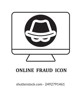 Icono de fraude en línea Plantilla de diseño de Vector.