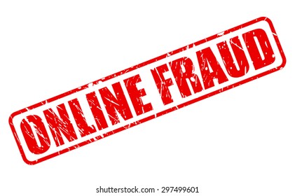 Online fraud red stamp text on white