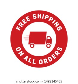 Online Free Shipping On All Orders Vector Text Isolated Illustration Background