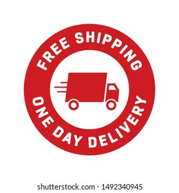 Online Free Shipping Free One-Day Delivery Vector Text Isolated Illustration Background