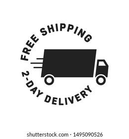 Online Free Shipping and Free Returns Vector Text Isolated Illustration Background