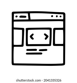 online gallery line vector doodle simple icon
