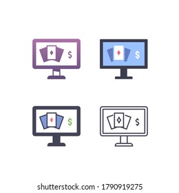 online gambling icon, vector and illustration