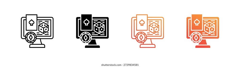 Coleção de Conjunto de Ícones de Estilo Múltiplo de Jogos Online