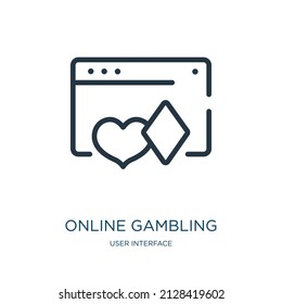 Online Gambling Thin Line Icon. Luck, Jackpot Linear Icons From User Interface Concept Isolated Outline Sign. Vector Illustration Symbol Element For Web Design And Apps.