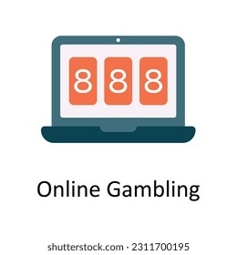 Online Gambling Vector  Flat Icon Design illustration. Sports and games  Symbol on White background EPS 10 File