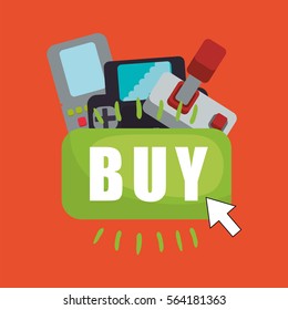 online game buy game equipment set vector illustration eps 10