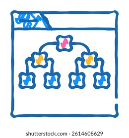 online game hierarchy doodle icon sketch vector. online game hierarchy sign. isolated symbol illustration