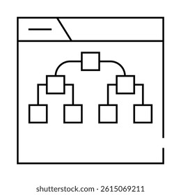 online game hierarchy line icon vector. online game hierarchy sign. isolated contour symbol black illustration